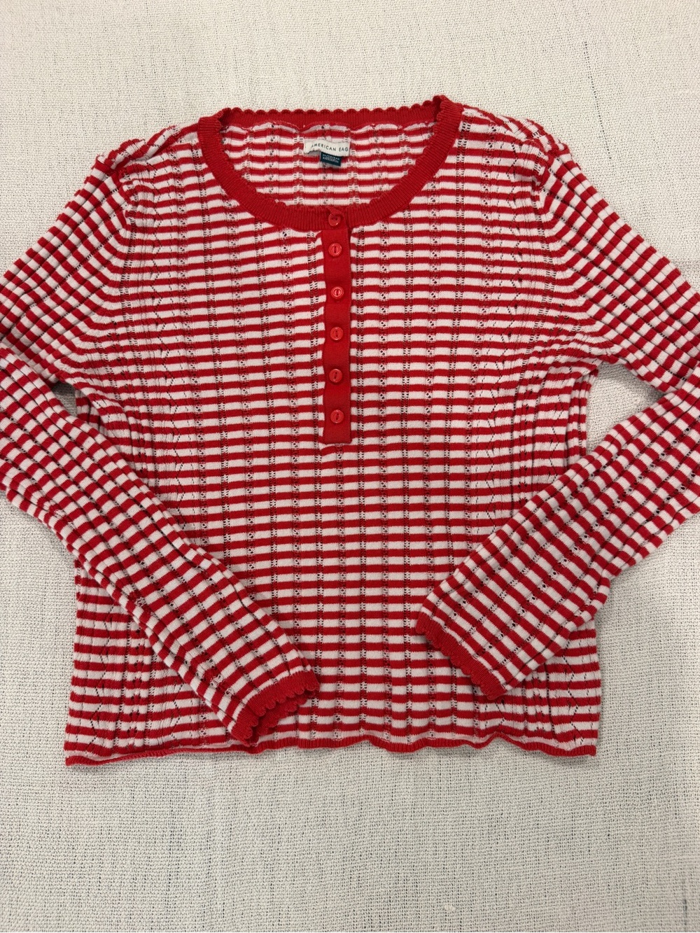 American Eagle Striped Long Sleeve Shirt | XL